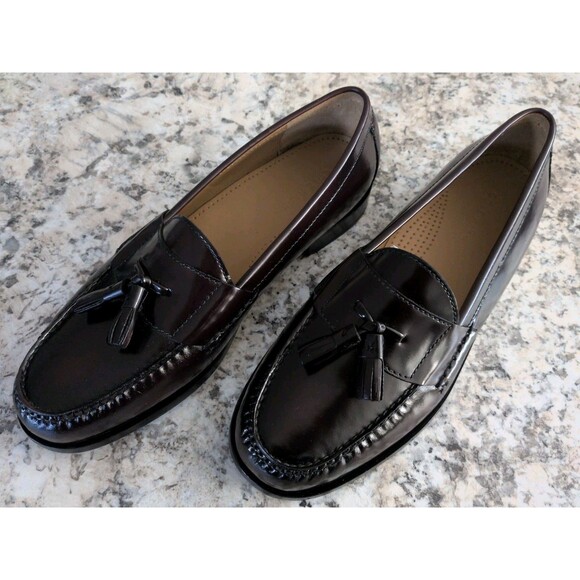 Cole Haan Pinch Tassel Loafers Dress Burgundy Leather Mens Size 10 1/2D New main image 9